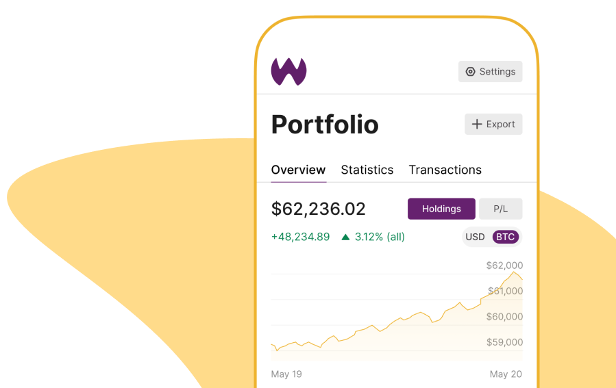 Try Wump — Bitcoin portfolio tracker screenshot